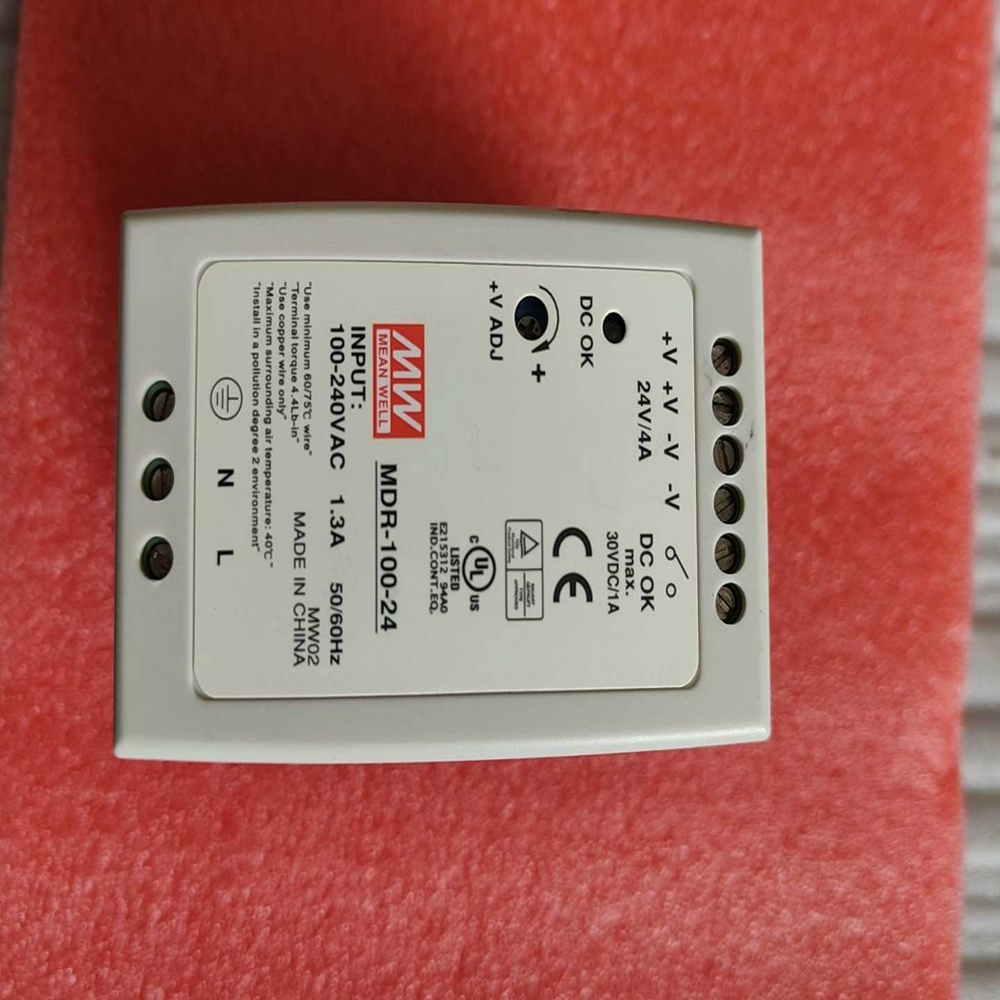 台湾明纬MDR-100-24,24V4A,功能正常,成色新,--议价商品