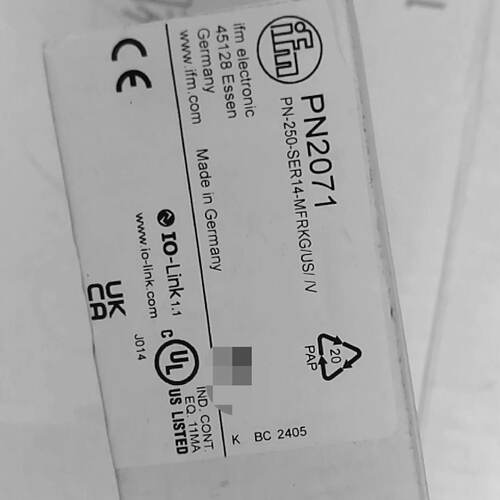 议价IFM易福门PN2071压力传感器，PN-250-SER14-MFRKG/US//V，议