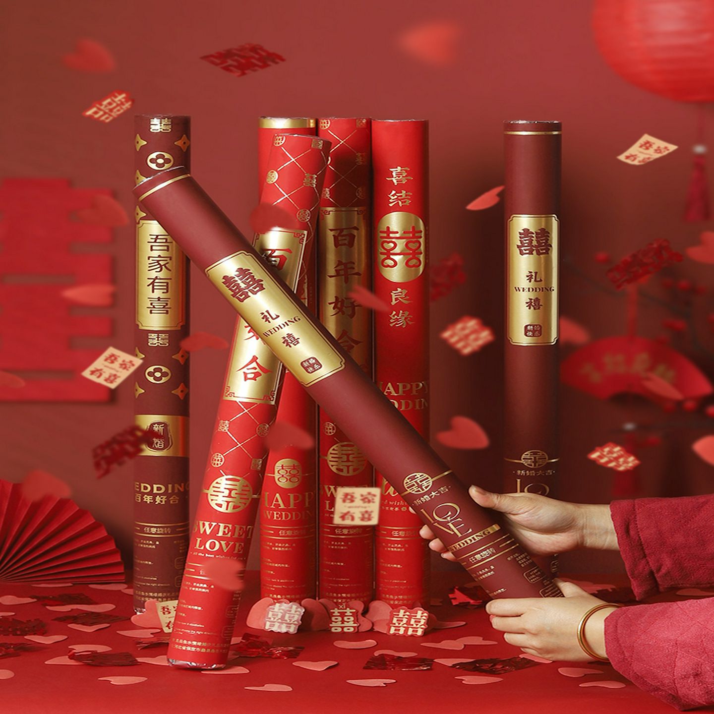 礼炮礼花结婚专用花瓣礼花炮喷花筒礼花筒炮婚礼用品大全婚庆彩带