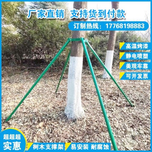 树木支撑架钢管固定器行道大树支撑杆乔木防风园林烤漆镀锌树支撑