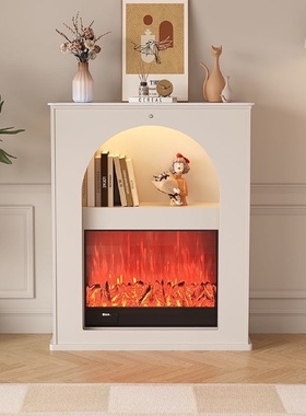 法式壁炉装饰柜3d仿真火焰一体玄关柜奶油风简约现代客厅家用收纳