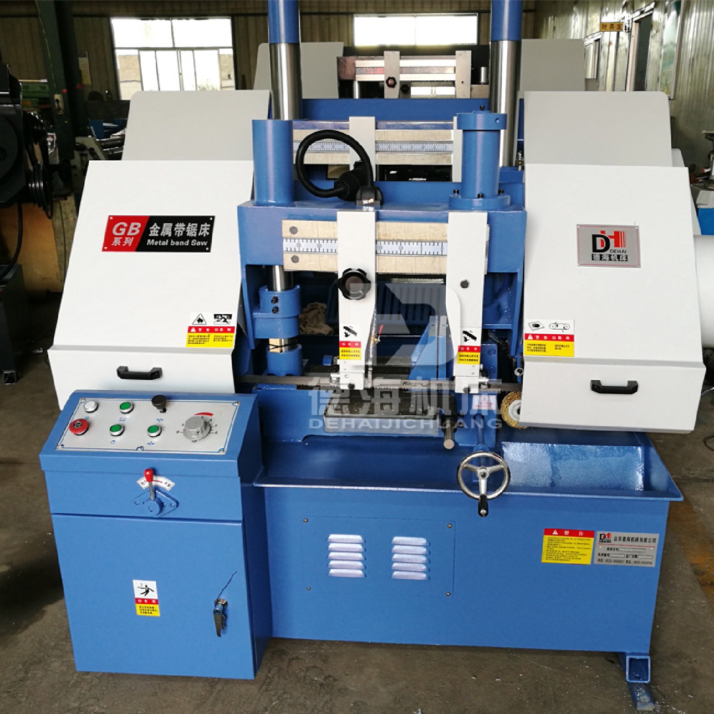 GB4230卧式金属带锯床液压加紧切割槽钢钢筋金属带锯床GB4230