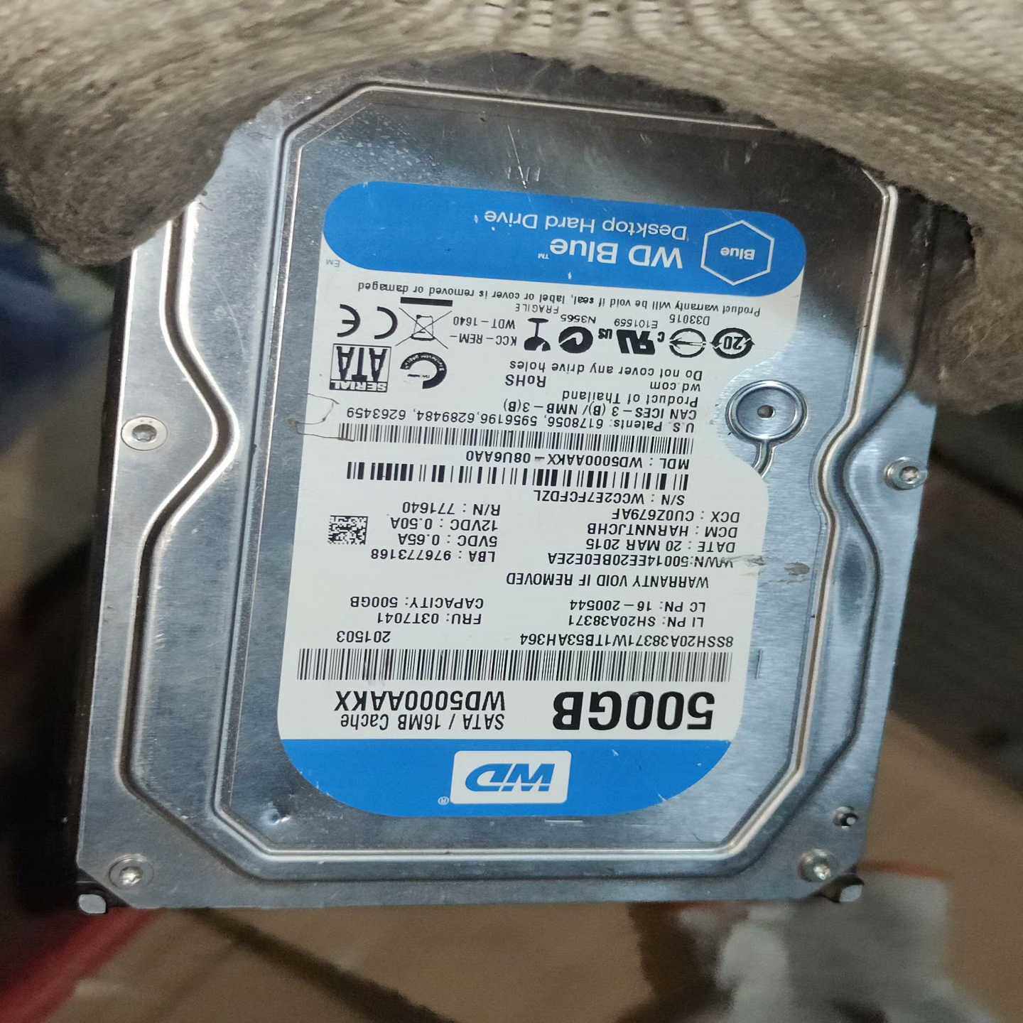 西数500G机械硬盘，型号WD5000AAKX，SATA接口--议价商品