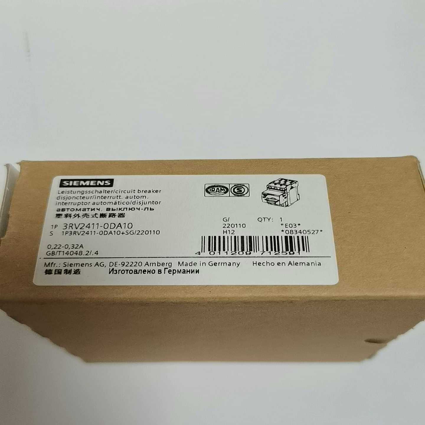 【议价】3RV2411-0DA10断路器,一只。
