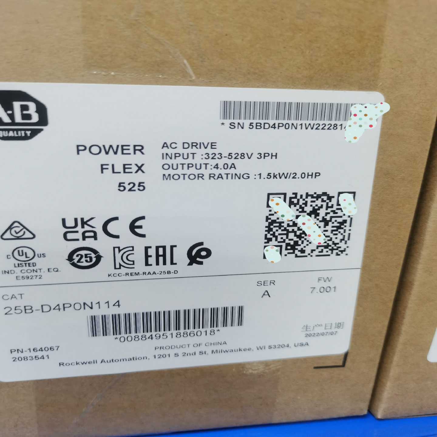 25B-D4P0N114 AB 罗克韦尔 变频器 正~询价