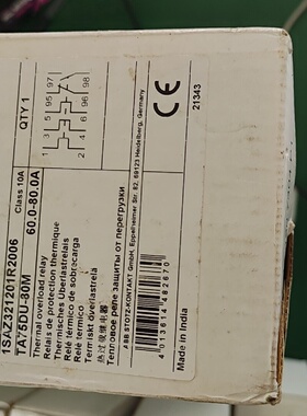 询价-热过载继电器TA75DU80M全部印度产多个