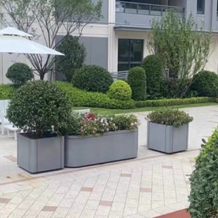 厂家直销花盆隔断组合花箱组合商业街售楼花槽不锈钢花坛围栏户外