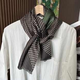 Mens Silk Scarf Versatile Temperament Silk Scarf Small Scarf