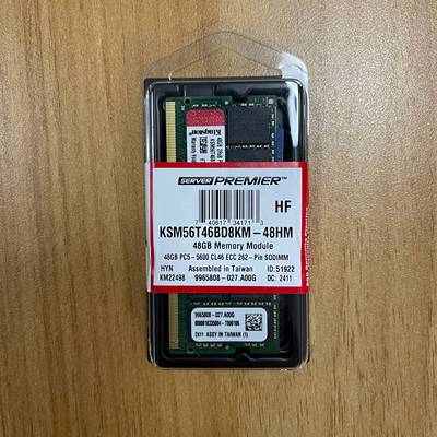 配件笔记本 金士顿 DDR5 16G32G 48G 5600 纯ECC 内存 议价