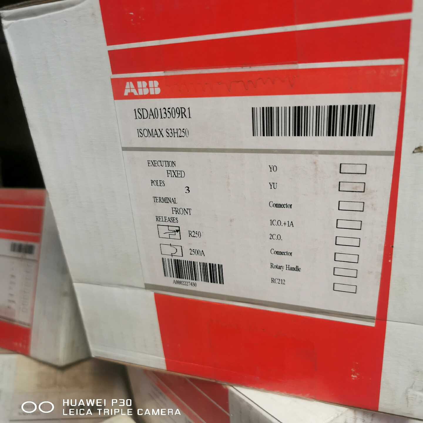 议价ABB塑壳断路器S3H2503PR2501SDA013
