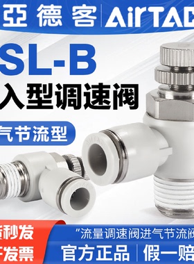 亚德客气动节流阀PSL4M5B气缸调速阀接头PSL6M5BPSL601BPSL802B