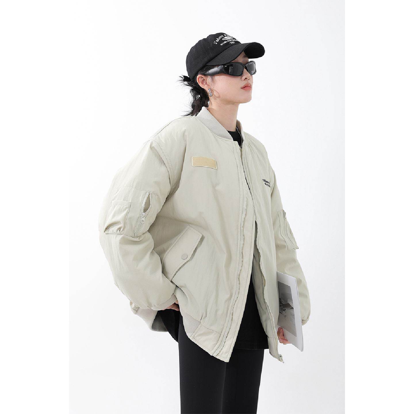 美式加厚夹克棉服2025新款夹棉棒球服冬季棉衣外套女飞行服棉袄潮