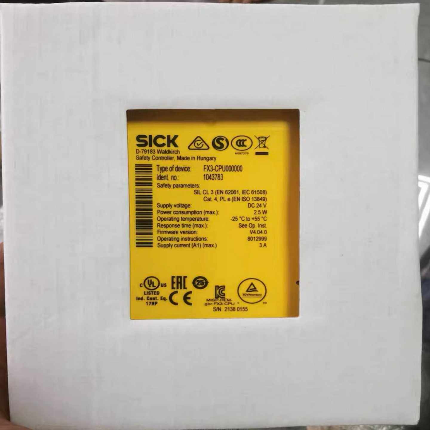 SICK安全控制器FX3-CPU000000，全新原装正