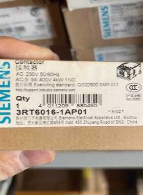 【议价】接触器3RT6016-1AP01230V适用