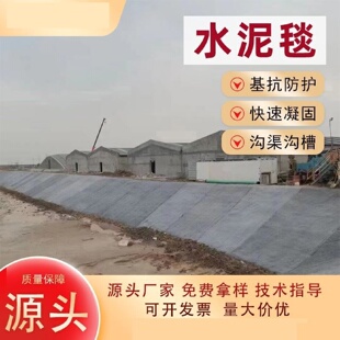 新型混凝土水泥毯沟渠河道景观湖复合浇水固化鱼塘护坡铺路保护毯