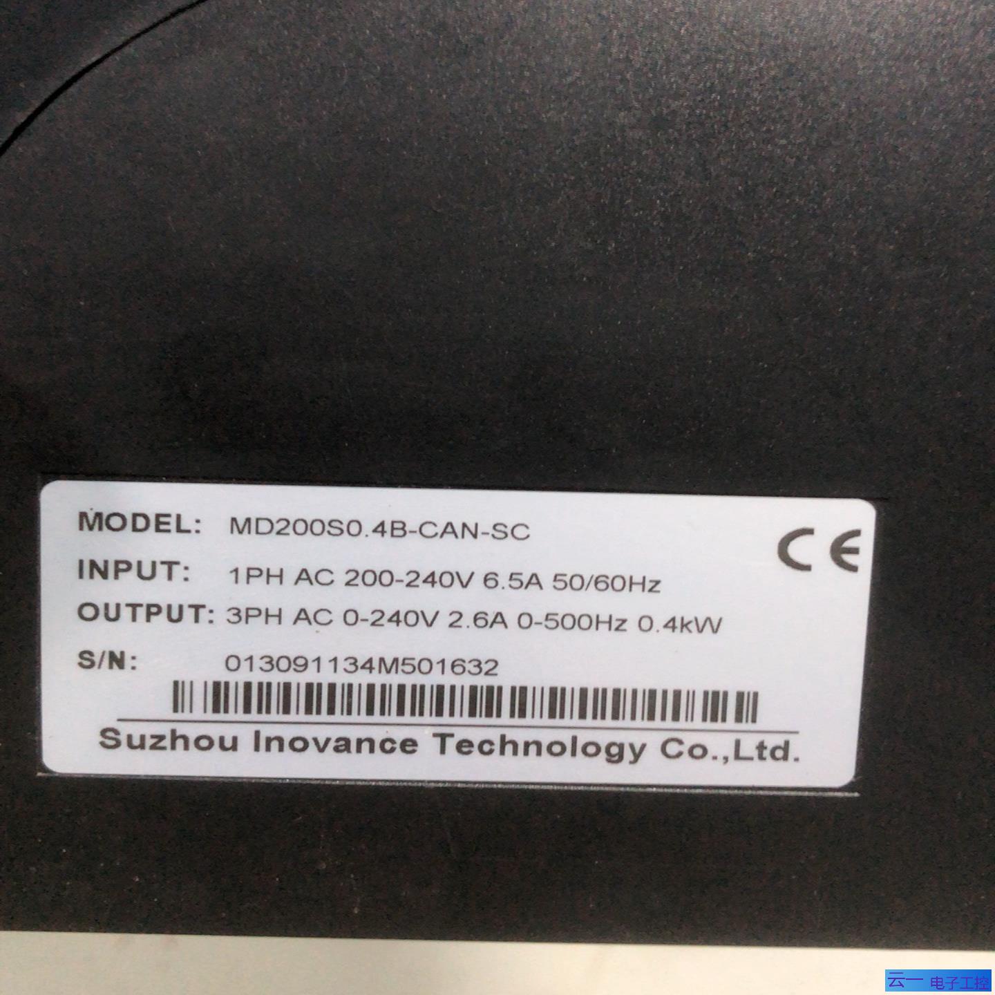 汇川变频器MD200S04B-CAN-SC单相输入200；议价