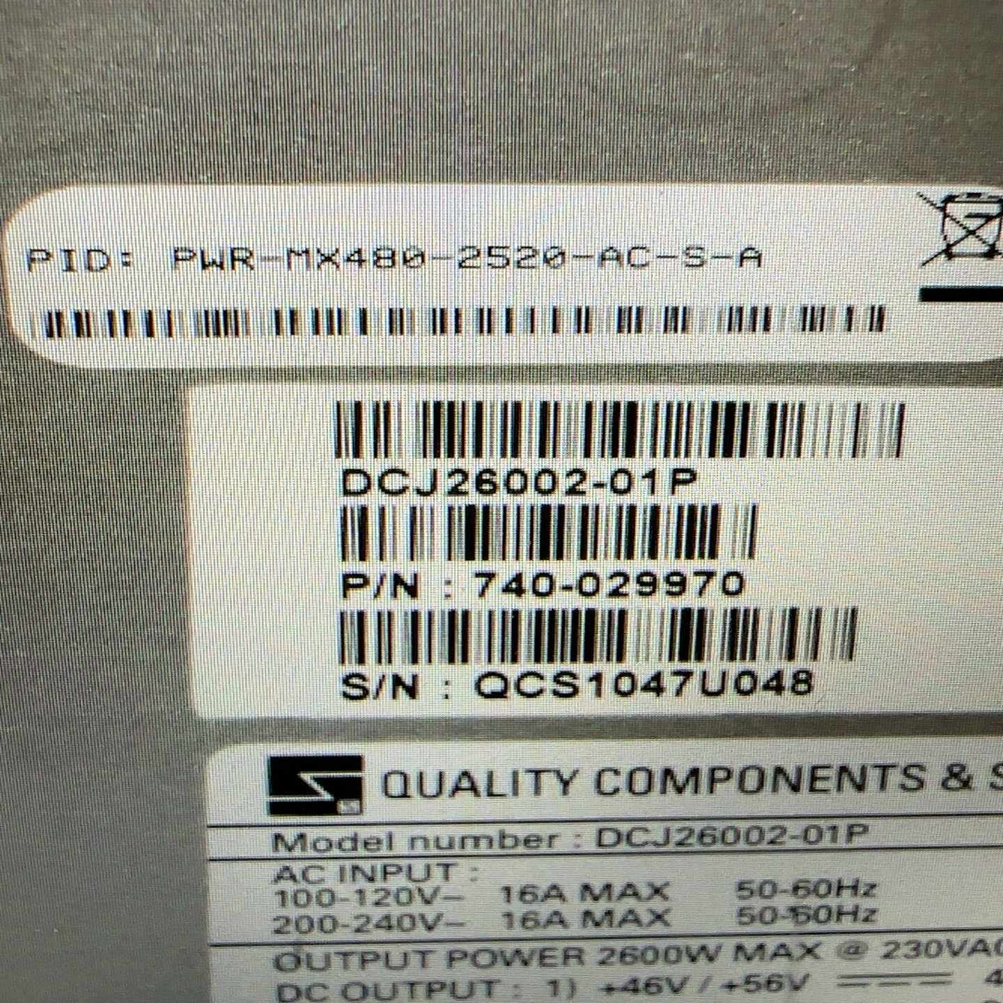 JuniperMX240MX480电源PWR-MX4询价