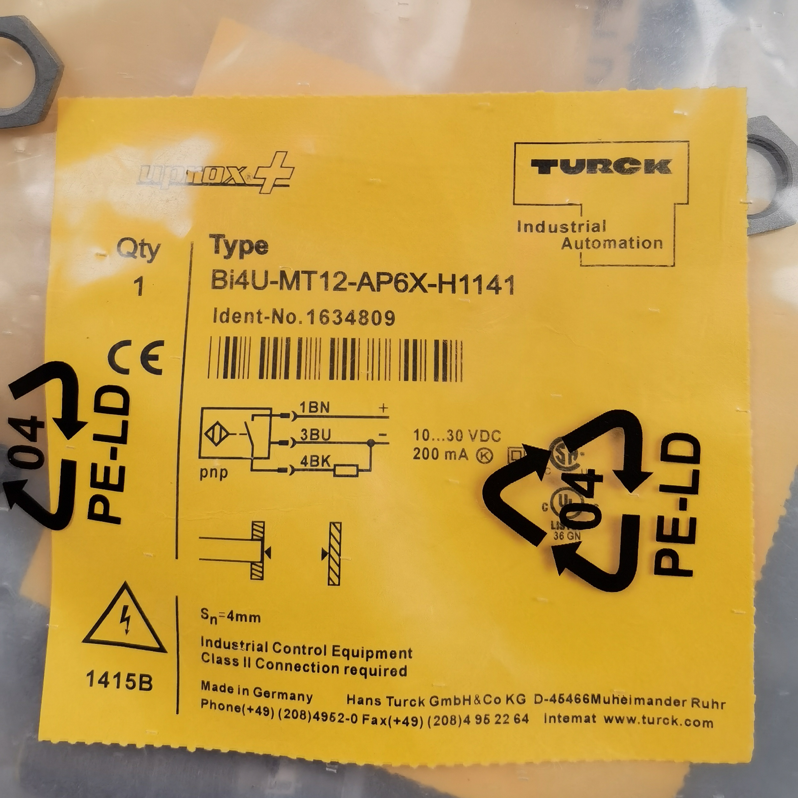 图尔克  Bi4U-MT12-AP6X-H1141