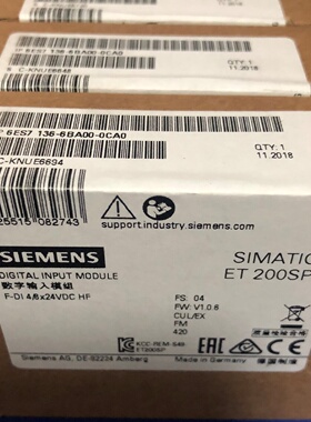 议价6ES71366BA000CA0 ET200SP FDI 8x24VDCHF 6ES7 1366BA000CA