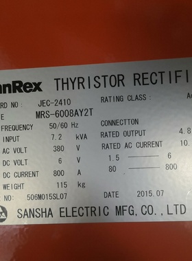 议价SanRex整流机MRS6008AY2T议价