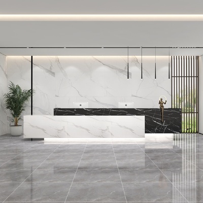 E0环保公司前台接待台售楼部吧台现代柜台桌岩板仿大理石收银台