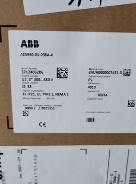 变频器ACS55001038A4拍前询价下单