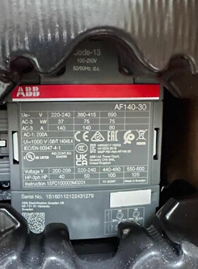 议价AF140-30-11-13  1SFL447001R1311原装正品ABB接触器