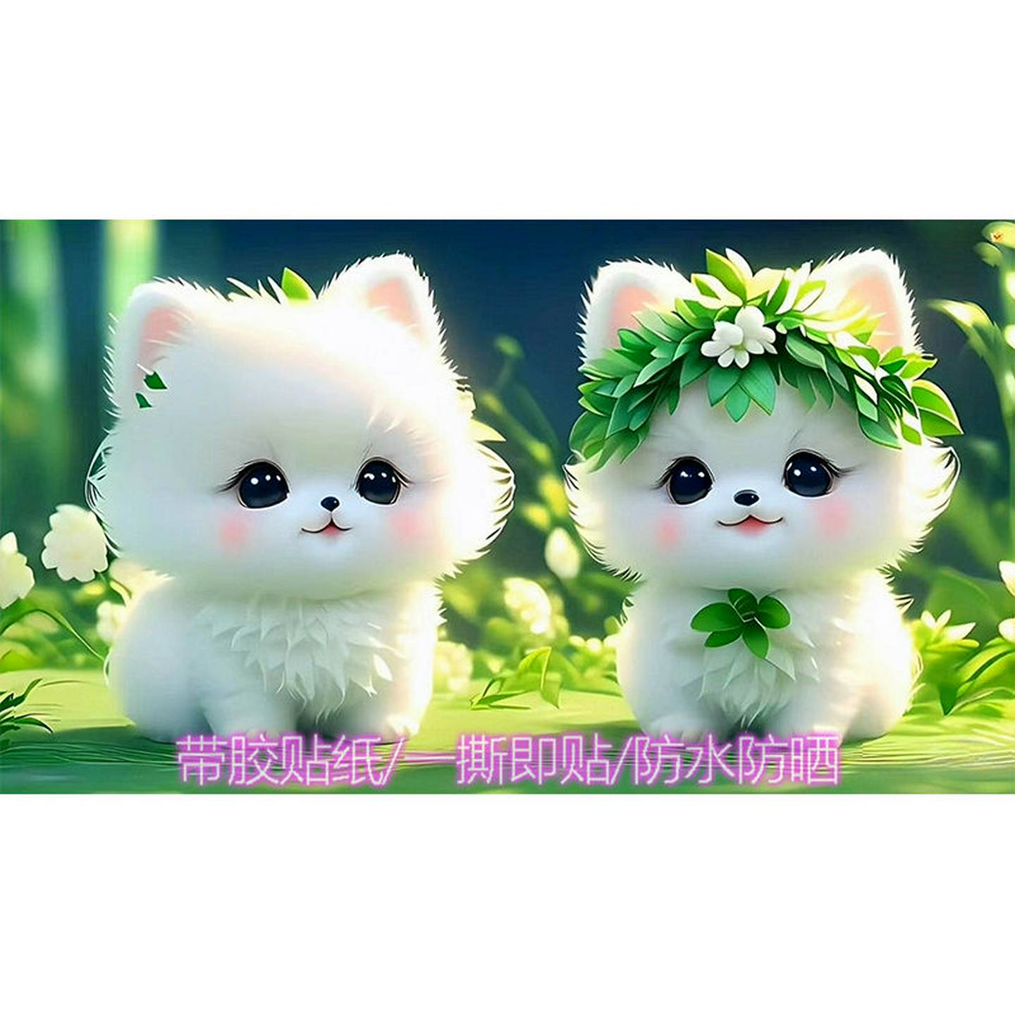 萌宠可爱狗狗贴纸自粘贴画玻璃柜门卧室墙贴儿童房猫咪卡通装饰贴