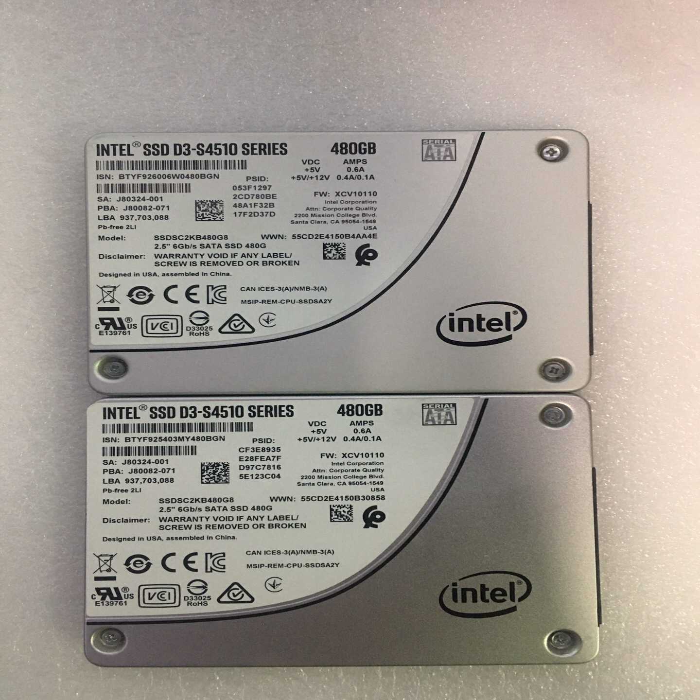 询价~intel d3-s4510 480g企业固态 实物如图片