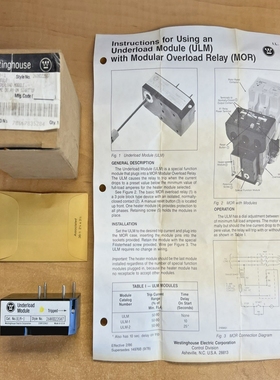 WestinghouseULM-12608D22607UnderloadModuleforRelay10