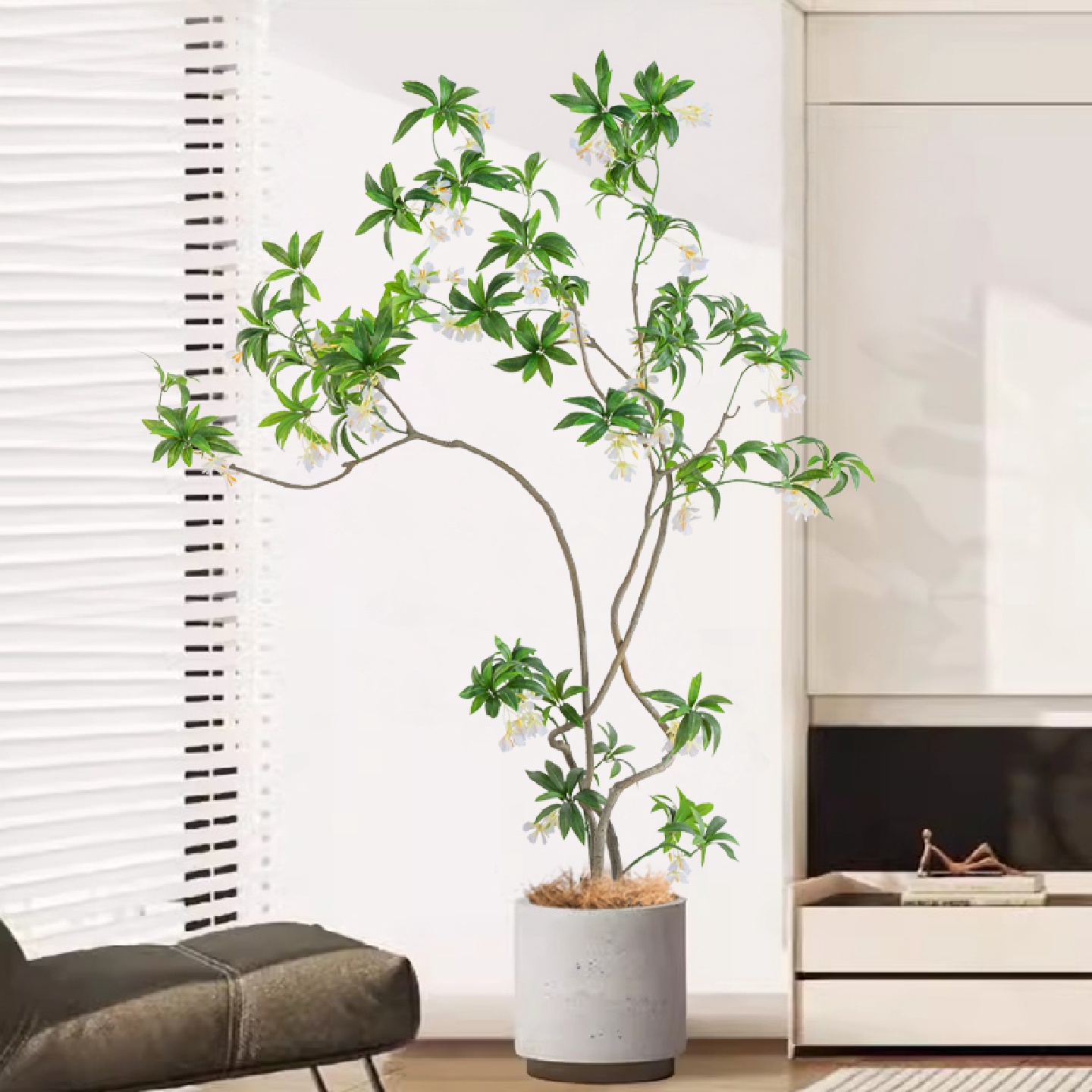 高端轻奢仿真绿植盆栽水石榕仿生植物假树室内客厅装饰花景观摆件