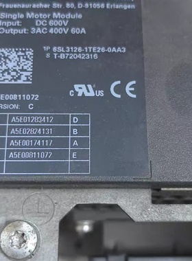 （请询价）6SL31261TE260AA3成色漂亮功能包好少量