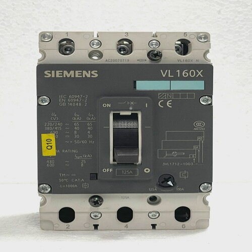 SiemensVL160X125AThermalMagneticTripUnit3VL1712-1DD36