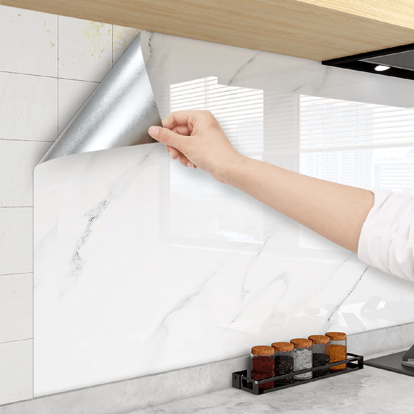 Kitchen Greaseproof Sticker Wall Fireproof High Temperature