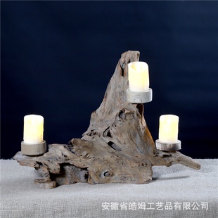 复古法式 欧式 浪漫家居根雕蜡烛台咖啡厅桌面摆件场景搭建摆拍道具