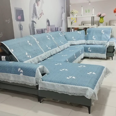 U型沙发坐垫双拐双贵妃沙发套装四季通用防滑沙发垫4米大沙发套