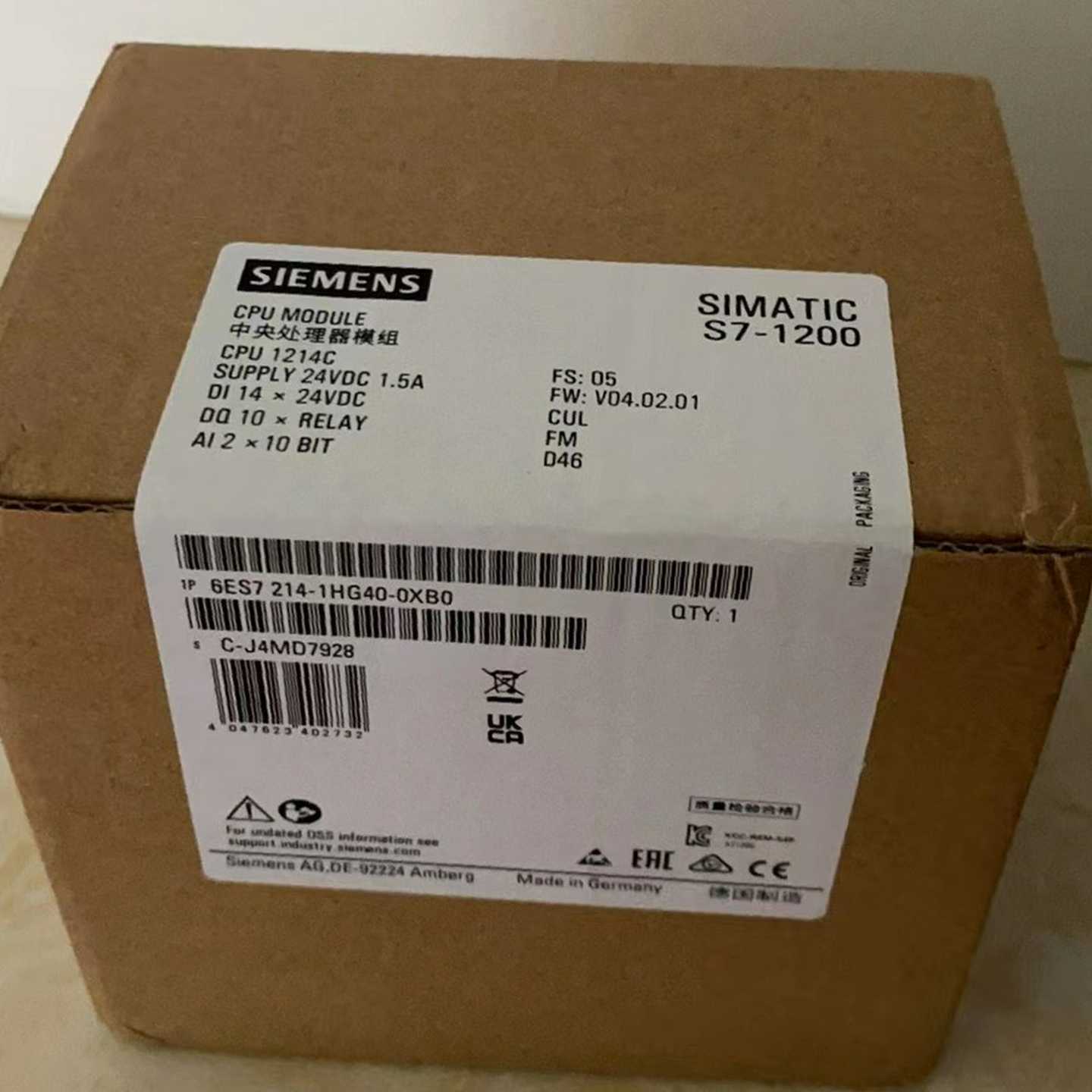 6ES7 214-1HG40-0XB0西门子全新~议价