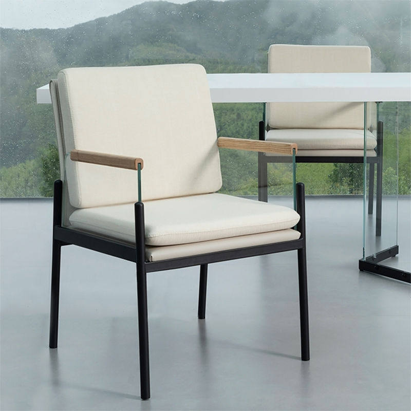 餐椅轻奢茶椅意式极简休闲靠背椅家用设计师款扶手餐桌椅餐厅