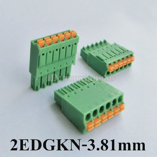 插拔式按压PCB接线端KF2EDGKN-3.812P-12P连接器紧弹簧孔接线