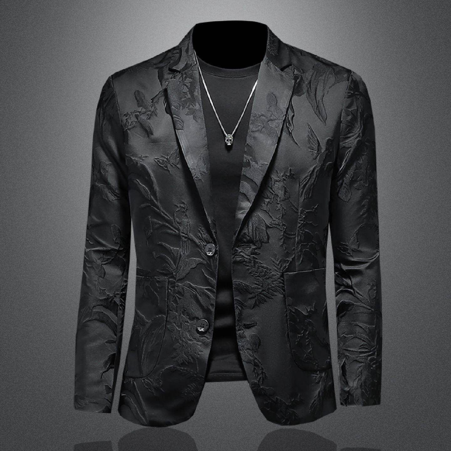 欧洲站休闲西装男青年个性潮牌春秋新款西服帅气长袖单西外套潮男