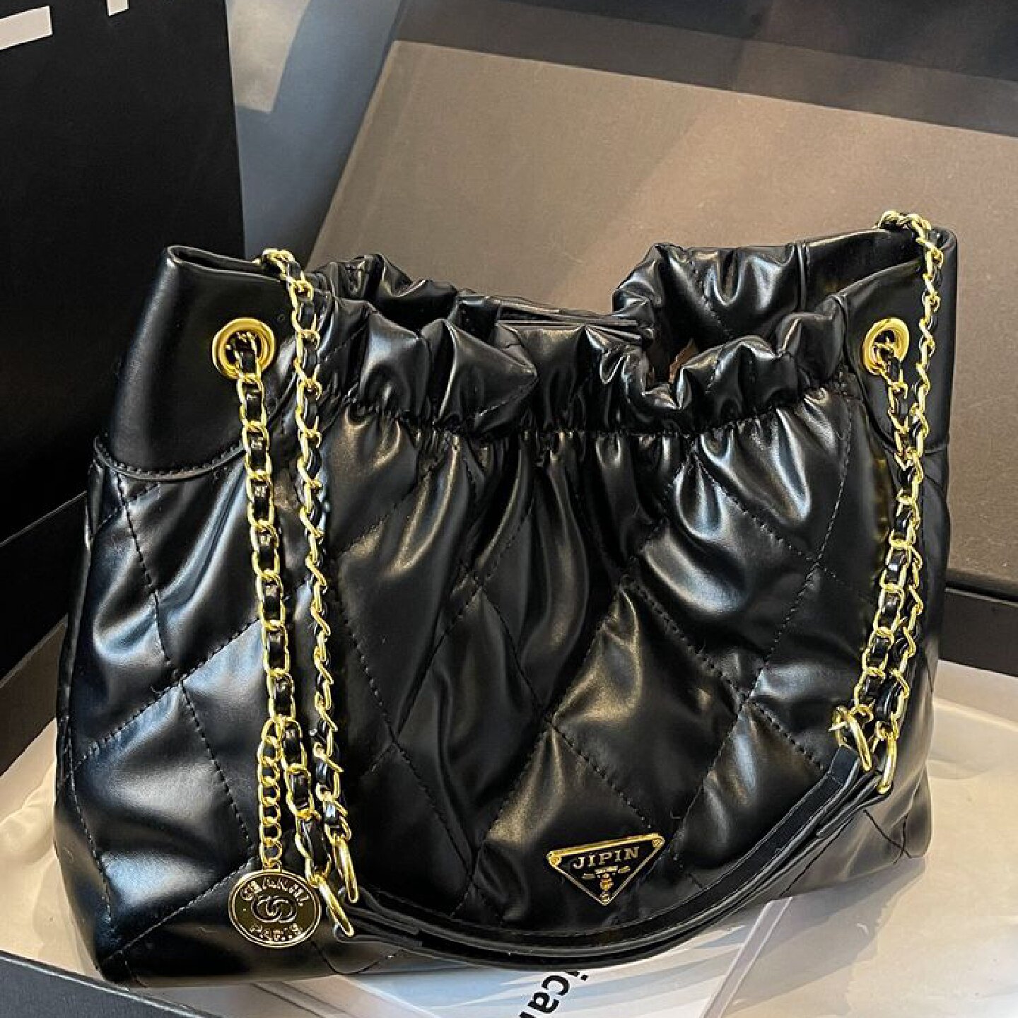 小香风菱格链条包包女秋冬大容量单肩斜挎包高级质感托特包流浪包