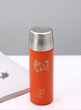 316保温杯礼品办公不锈钢焖茶杯锤纹全钢盖茶水分离水杯商务礼品