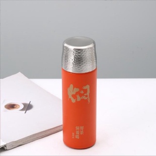 316保温杯礼品办公不锈钢焖茶杯锤纹全钢盖茶水分离水杯商务礼品