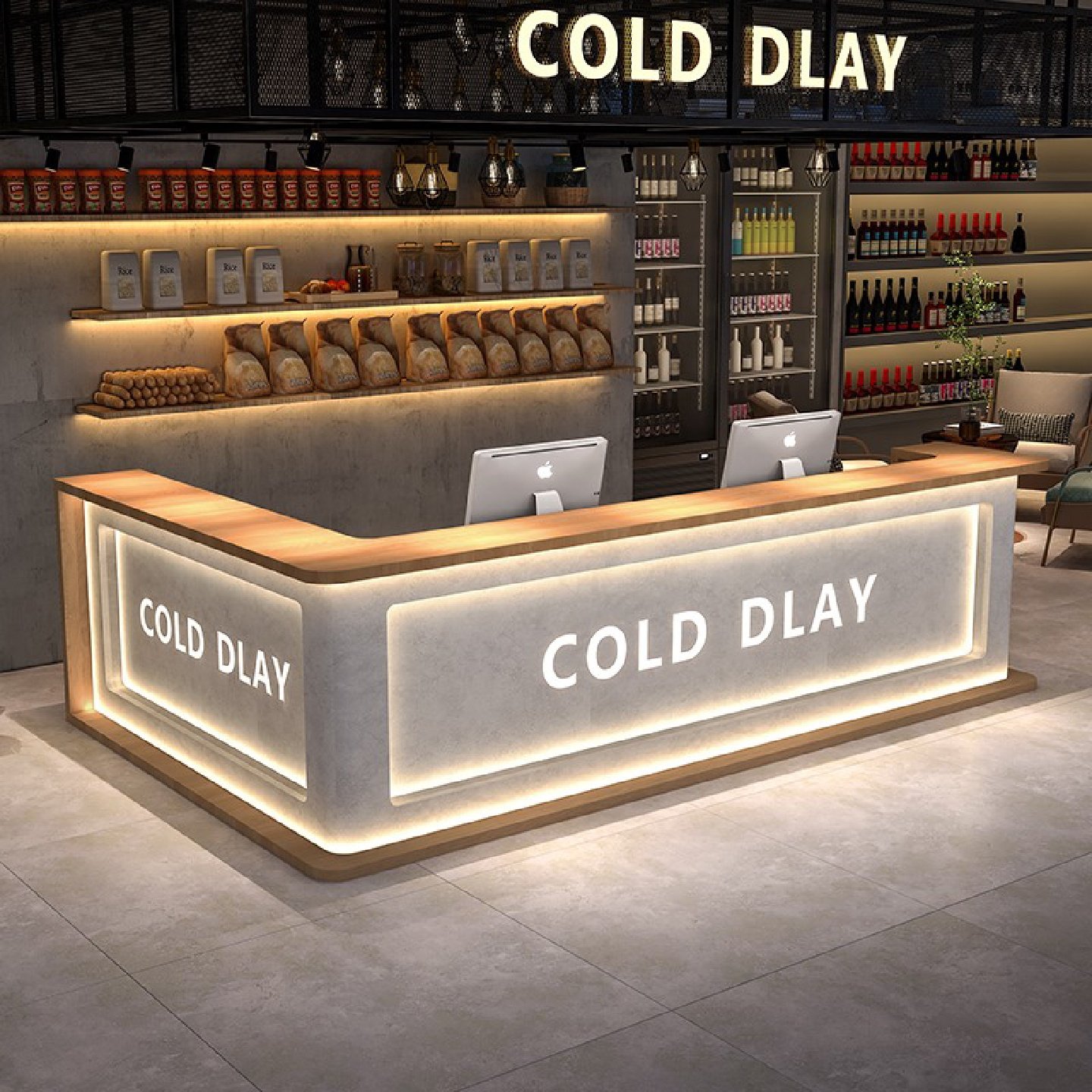 工业风酒吧吧台咖啡厅奶茶店收银台台球厅电竞酒店前台酒馆接待台