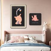 多巴胺卡通主卧床头装 饰画组合小众艺术挂画儿童房卧室背景墙壁画