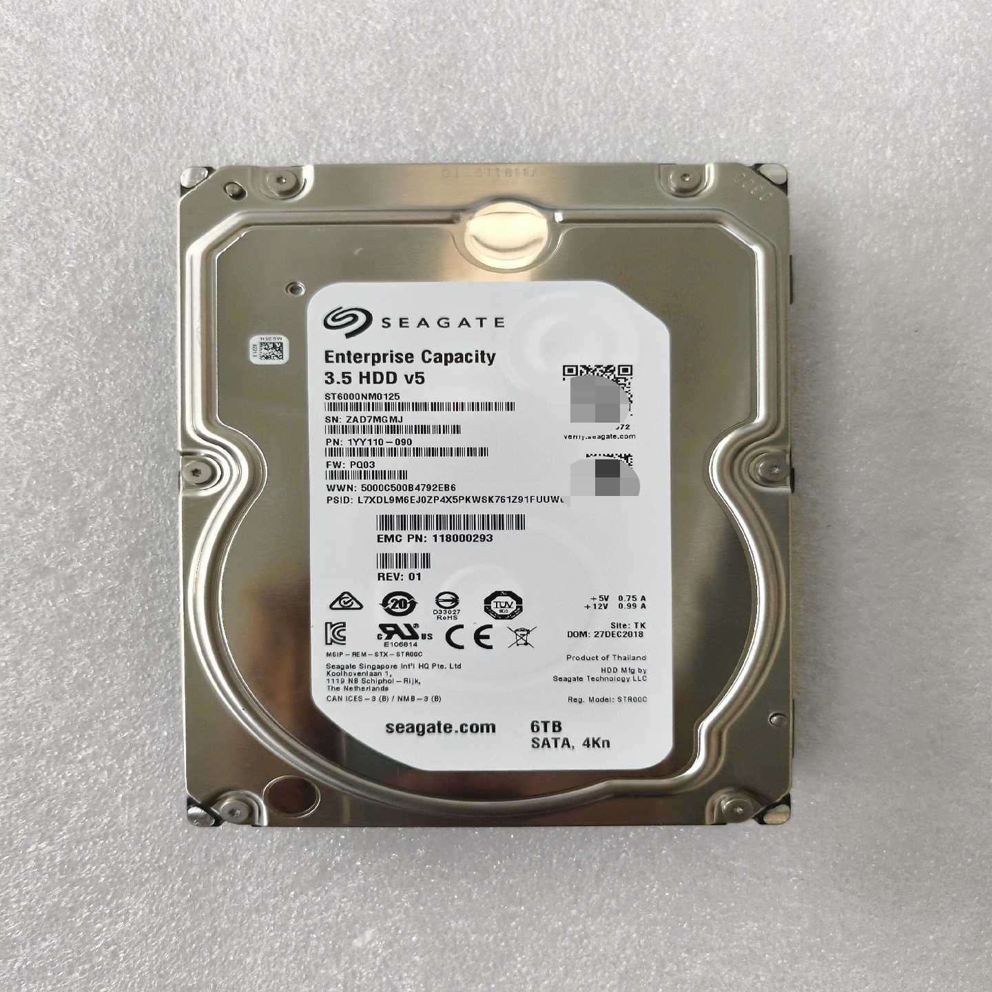 希捷6T  sata    ST6000NM0125  4K~询价