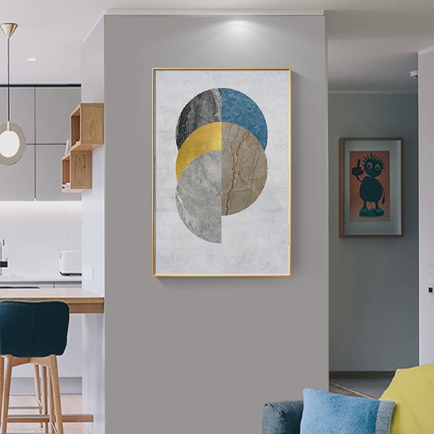 抽象几何图形装饰画餐厅玄关主卧室床头背景墙画挂画客厅沙发现代