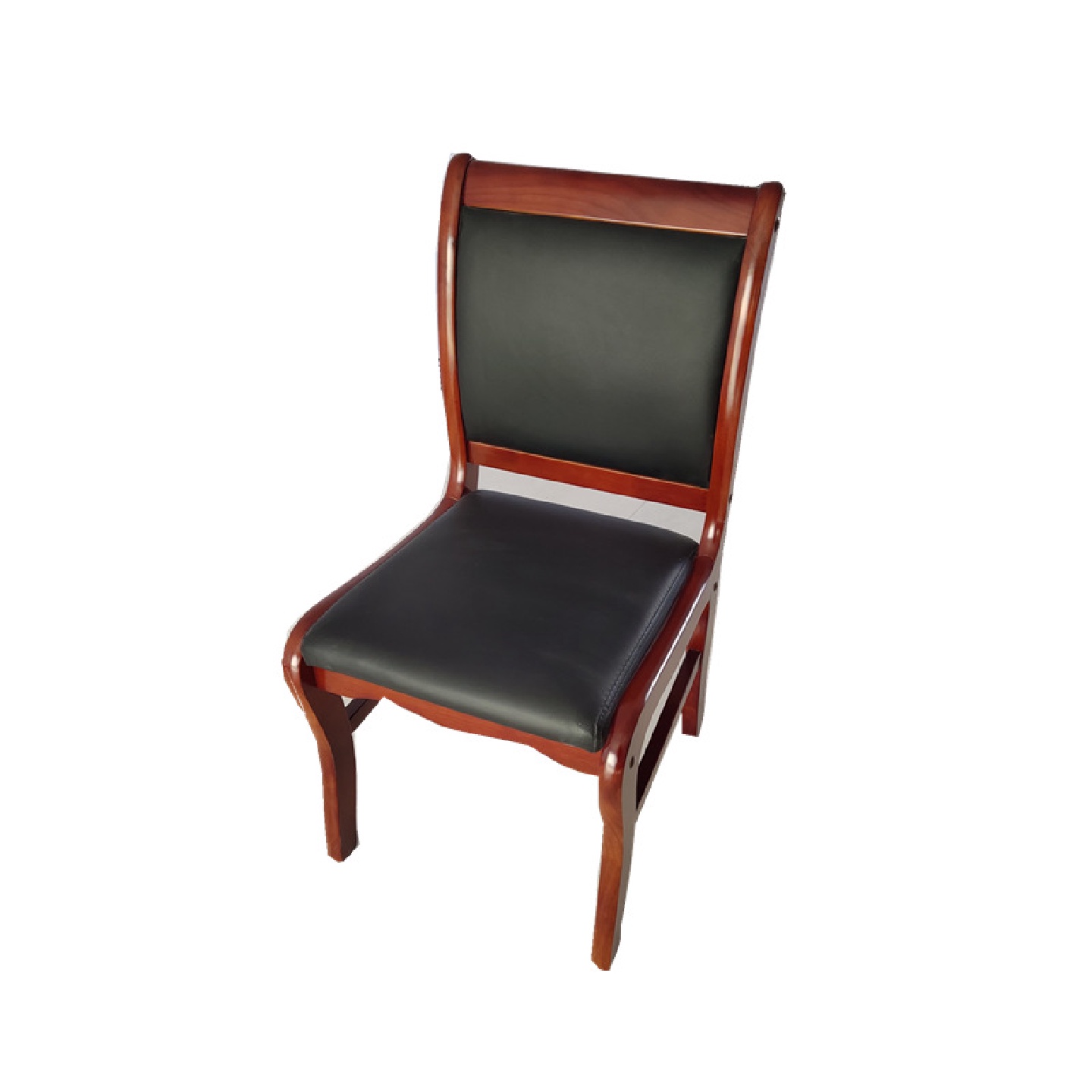 实木办公桌椅职员软包电脑椅子单位办公家具会议椅木质皮革软包椅