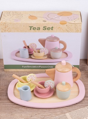 儿童过家家茶具组合仿真下午茶甜点茶壶餐具套装厨房玩具木制餐具