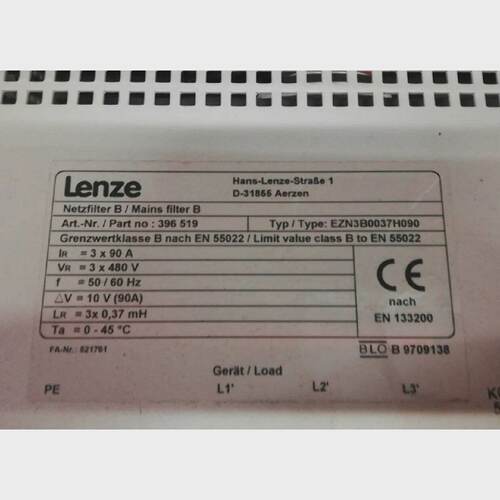 Lenze EZN3B0037H090 Mains Filter B Mains Filter B  6 months